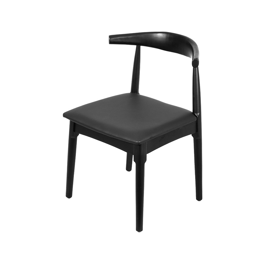 CADEIRA ELBOW EM MADEIRA PRETA OR DESIGN